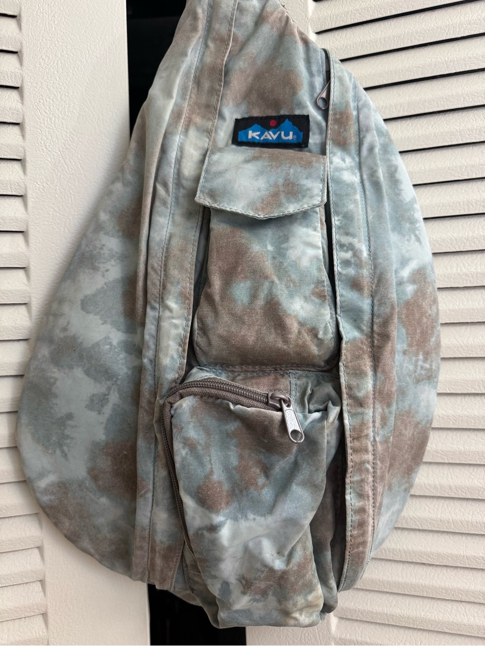 Kavu Tie-Dye Sling Bag in blue and Brown